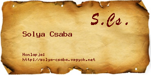 Solya Csaba névjegykártya