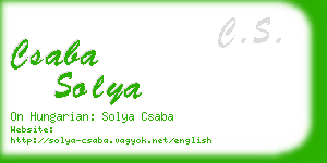 csaba solya business card